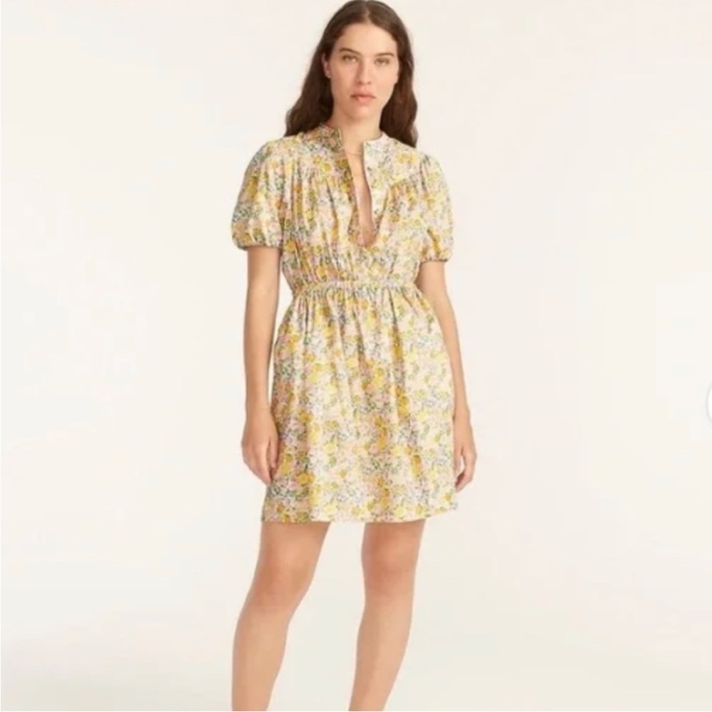 J.Crew Puff-Sleeve Shirtdress in Liberty Elysian Day Floral